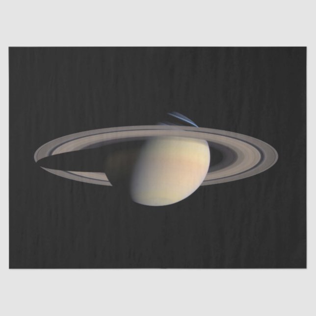 Sunlit Saturn Gas Giant Planet von Cassini Seidenpapier (Vorderseite)