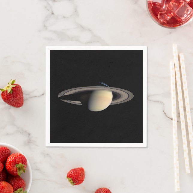 Sunlit Saturn Gas Giant Planet von Cassini Serviette (Beispiel)