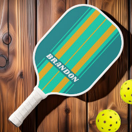 Sunlit Seas Board Streifen mit Namen Pickleball Schläger