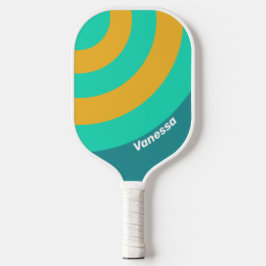 Sunlit Seas Circle Strip mit Namen Pickleball Schläger