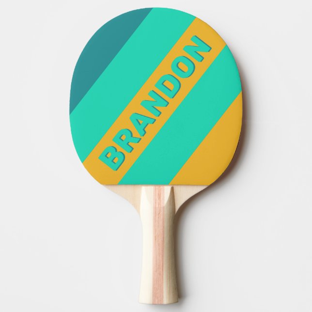 Sunlit Sees Bold Stripes mit Name Tischtennis Schläger (Vorderseite)