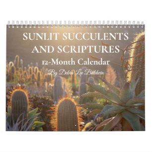 Sunlit Sukkulenten und Schriften 12 Monate Kalender