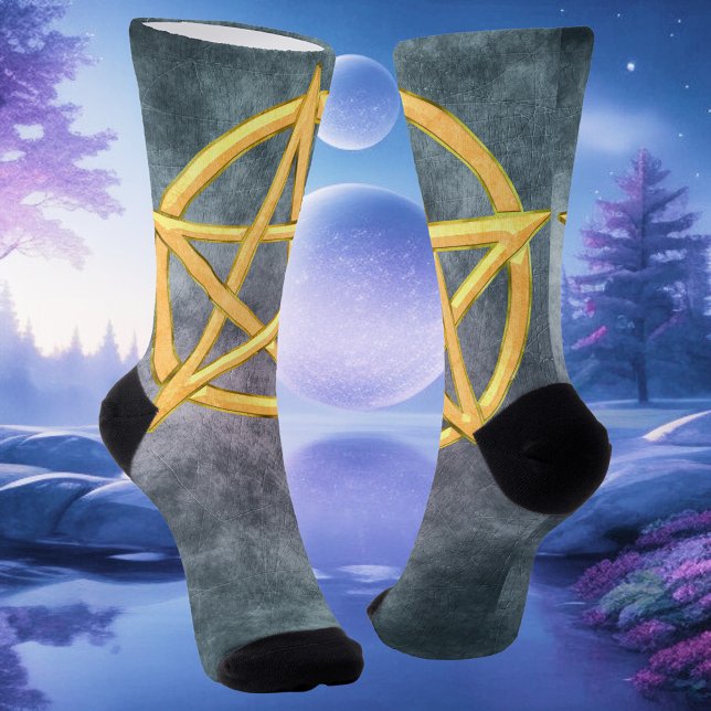 Sunlit Symmetry: Eine Citrine Pentagramm-Kreation Socken (Von Creator hochgeladen)