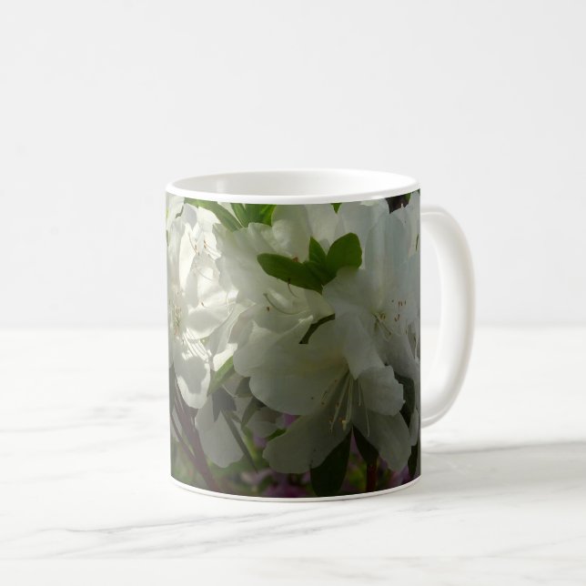 Sunlit White Azaleas Schöne Frühlingsblumen Tasse (VorderseiteRechts)