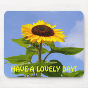 Sunnny Sunflower-Text Mousepad
