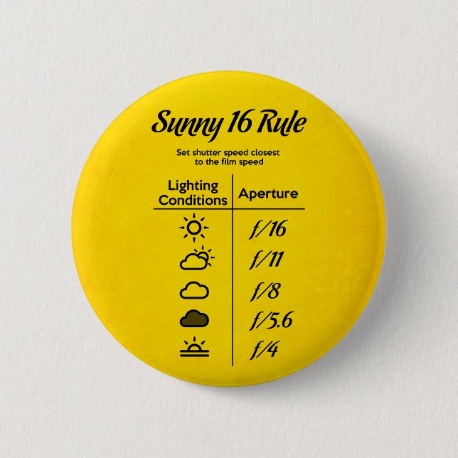 Sunny-16-Regel Button (Vorderseite)