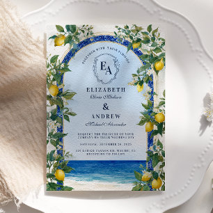 Sunny Amalfi Lemon Grove Wedding Einladung