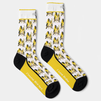 Sunny American Goldfinch Bird Socks Socken