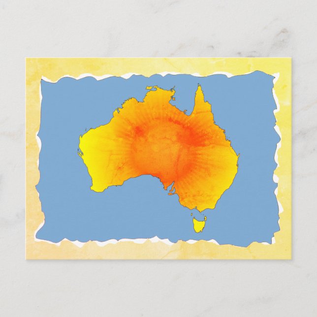 Sunny Australia Karte Alte Torn Papier Textur (Vorderseite)