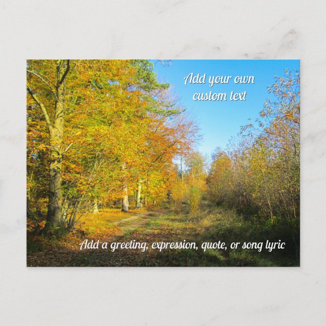 Sunny Autumn Forest - Personalised Postkarte (Vorderseite)