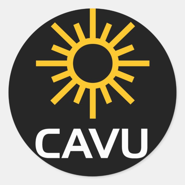 Sunny Aviation Lingo CAVU Runder Aufkleber (Vorderseite)