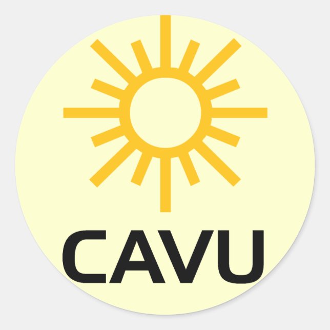 Sunny Aviation Lingo CAVU Runder Aufkleber (Vorderseite)