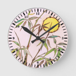 Sunny Bamboo Runde Wanduhr