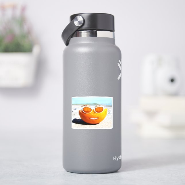 Sunny Beach Day Orange  Aufkleber (HydroFlask)