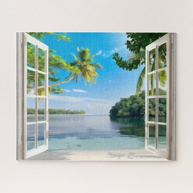 Sunny Beach Fensteransicht Puzzle (Horizontal)