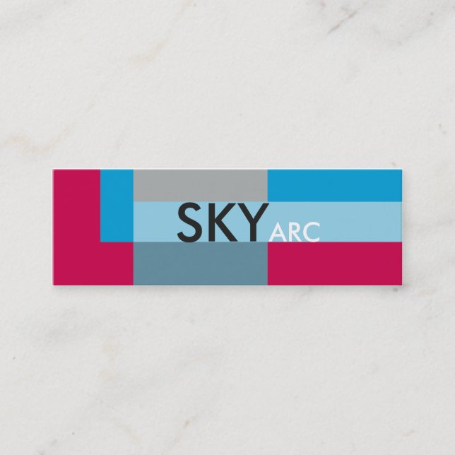 Sunny Blocks Blue Red Mini Visitenkarte (Vorderseite)