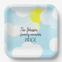 Sunny Blue Summer Sky mit Clouds Family Wiedersehe