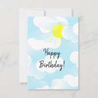 Sunny Blue Summer Sky mit Wolken Happy Birthday
