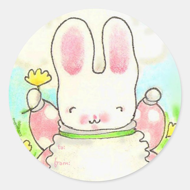 Sunny Bunny Geschenkstift Runder Aufkleber (Vorderseite)