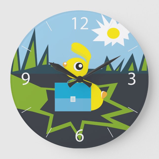 Sunny Bunny Große Wanduhr (Vorderseite)