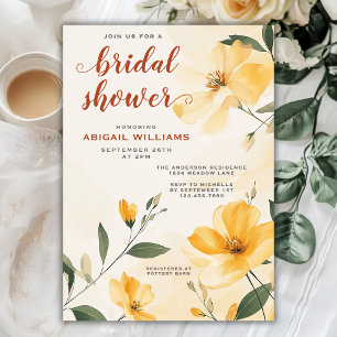 Sunny Butter Yellow Chic Brautparty Einladung