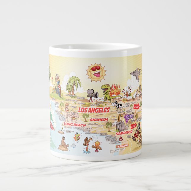 Sunny California Beach Paradise Jumbo Tasse (Vorderseite)