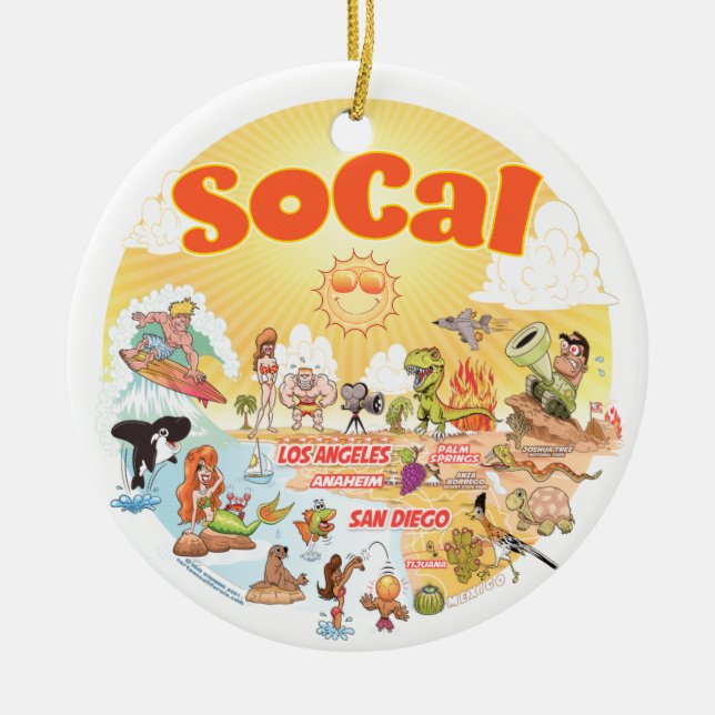 Sunny California Keramik Ornament (Vorne)