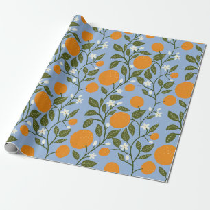 Sunny Citrus Orange Grove Muster Geschenkpapier
