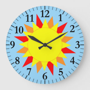 Sunny Clock 2 - With Hour & Minute Ticks Große Wanduhr