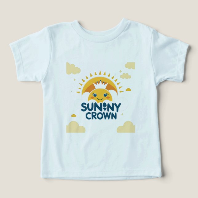 Sunny Crown Niedlich Cartoon Sun T - Shirt (Design Vorderseite)