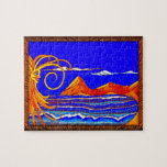 Sunny Day at the Beach Puzzle<br><div class="desc">A Happy Sun Looks Down Upon the Seashore. I Had Fun Painting This One. Just a Bit of Fantasy for You to Enjoy. Hope You Like it. Makes a Great Gift for the Beach Lover in Your Life. That is After the One You Buy for Yourself... Add Text to Personalize...</div>