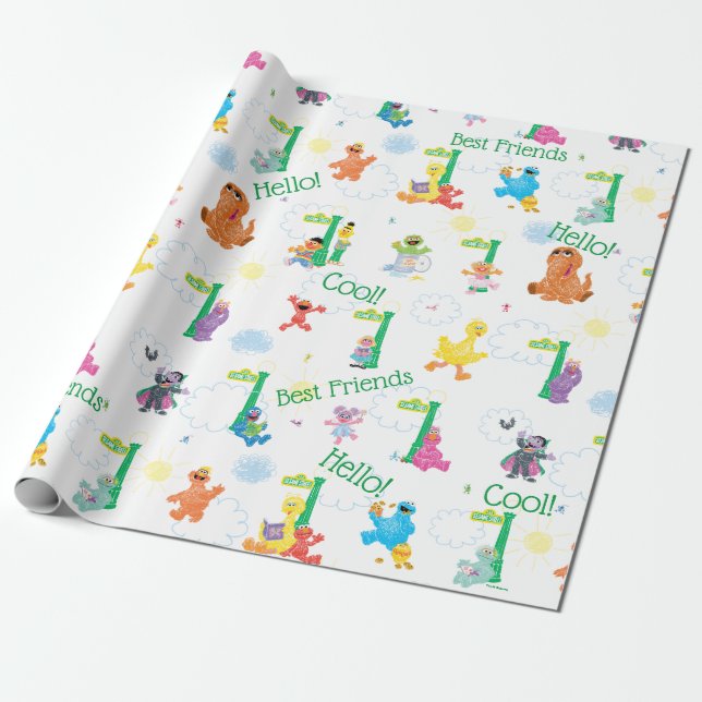 Sunny Day Sesame Street Pattern Geschenkpapier (Ungerollt)