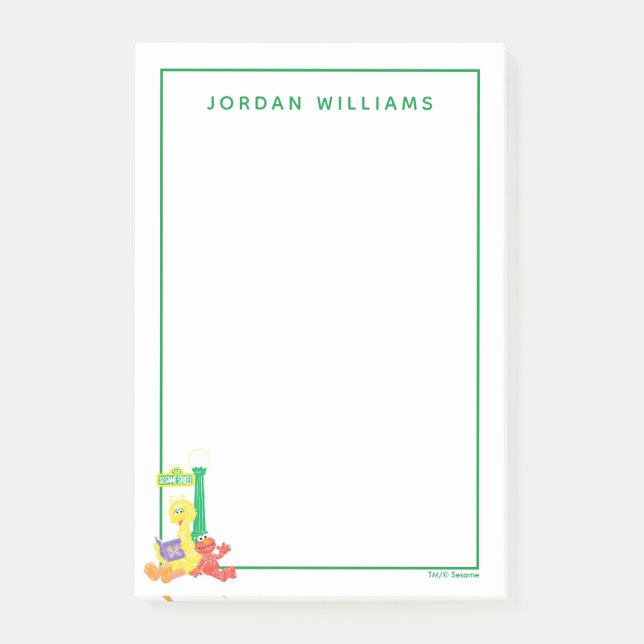 Sunny Day Sesame Street Pattern Post-it Klebezettel (Vorderseite)