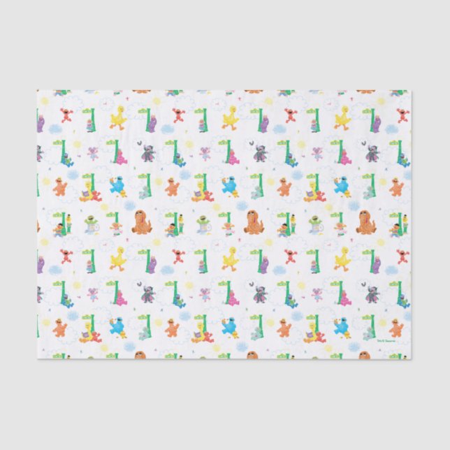 Sunny Day Sesame Street Pattern Seidenpapier (Vorderseite)