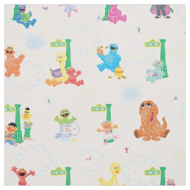 Sunny Day Sesame Street Pattern Stoff (Muster)