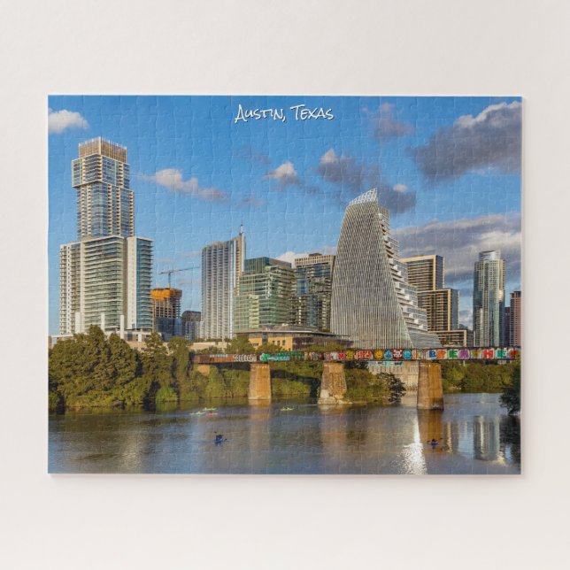 Sunny Downtown Austin entlang des Colorado River Puzzle (Horizontal)