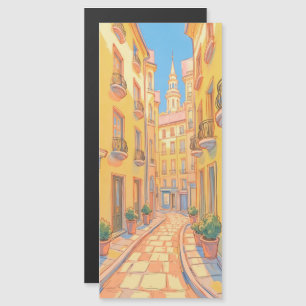 Sunny European Street Cozy Architecture Magnetkarte