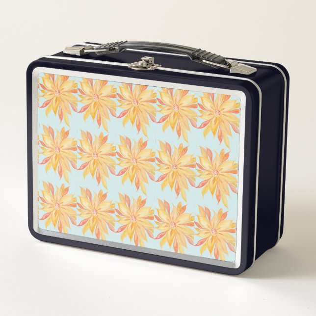 Sunny Floral Sunburst Metall Brotdose (Vorderseite)