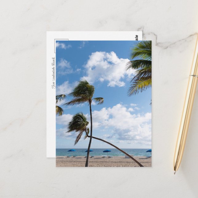 Sunny Fort Lauderdale Beach Postkarte (Vorderseite/Rückseite Beispiel)