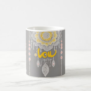 Sunny Gray Lace AI Art Kaffeetasse