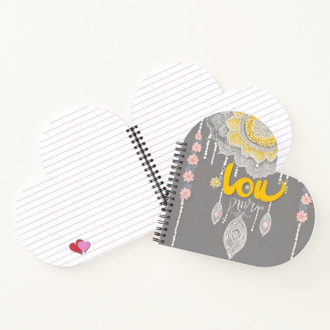 Sunny Gray Lace AI Art Notizbuch (Innenseite)