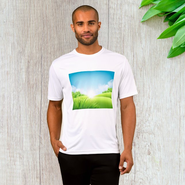 Sunny Green Field Landscape T-Shirt (Von Creator hochgeladen)