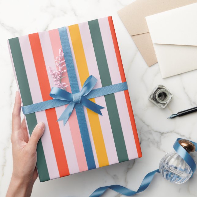 Sunny Horizontal Stripes Geschenkpapier (Schenken)