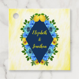 Sunny Lemon Floral Wedding Geschenkanhänger