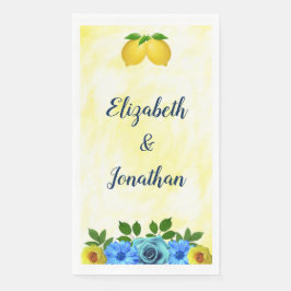 Sunny Lemon Floral Wedding Serviette