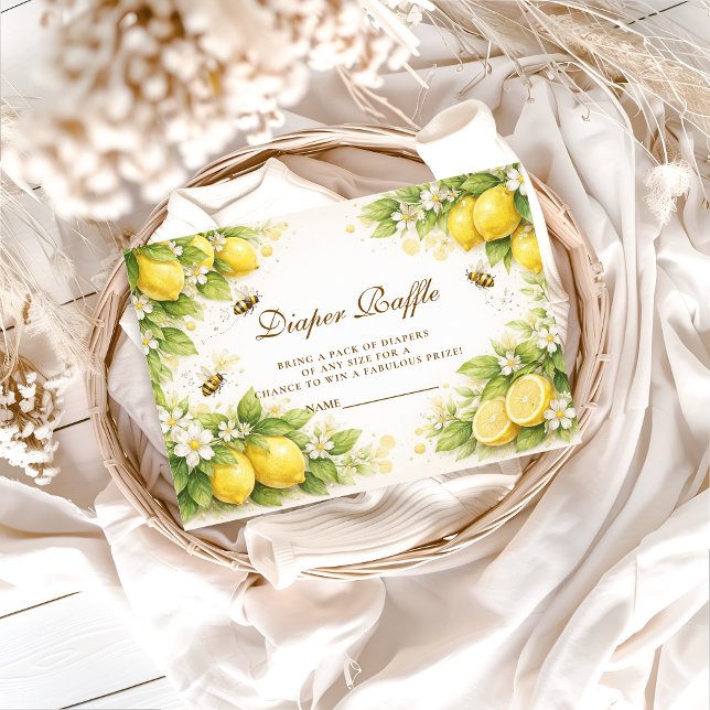 Sunny Lemon Honey Bee Diapper Raffle Begleitkarte (Von Creator hochgeladen)