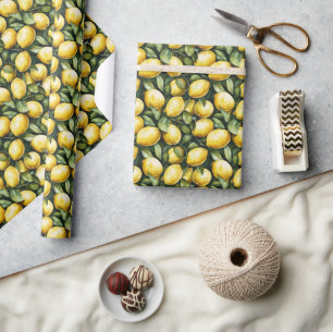 Sunny Lemon Wedding Geschenkpapier