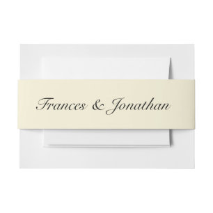 Sunny Lemon Yellow Vintag Pastel Wedding Einladungsbanderole