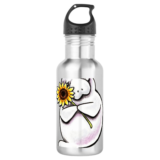 Sunny Manate Off Leash Art™ Trinkflasche (Vorderseite)