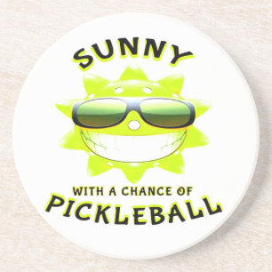 Sunny mit einer Chance auf PickleBall Getränkeuntersetzer